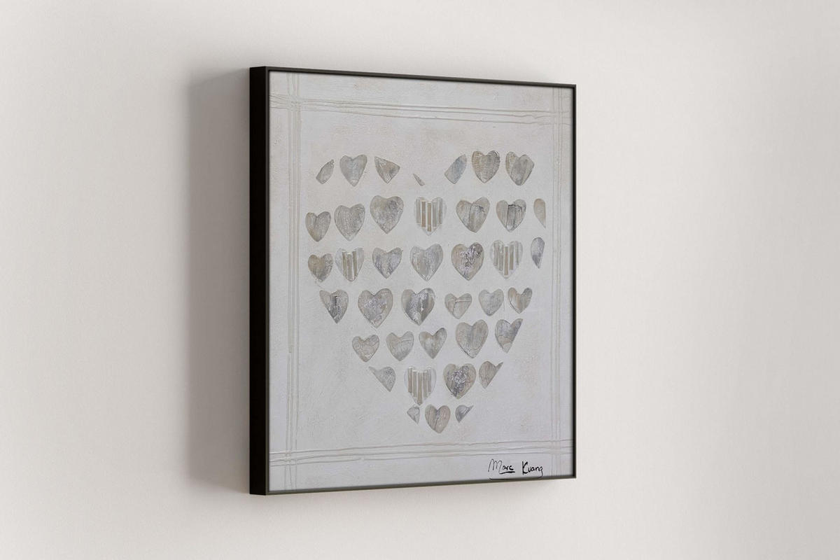 RUČNĚ MALOVANÝ AKRYLOVÝ OBRAZ ŠEDÝ, 80/80 CM - šedá, dřevo/textil (80/80cm) - KUNSTLOFT