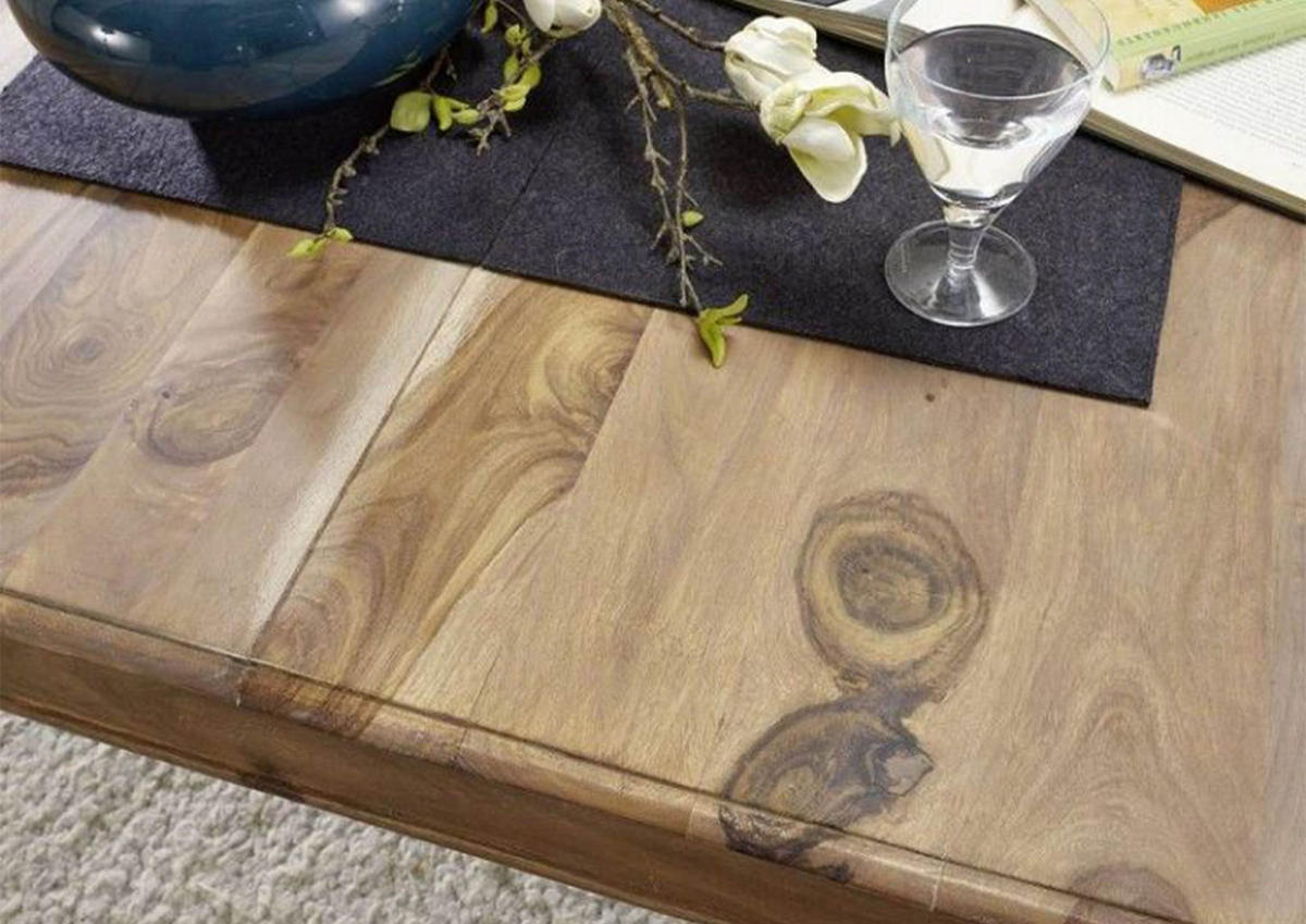 COUCHTISCH Sheesham 120x120x40 braun lackiert OPIUM #633 - Braun, Holz (120/120/41cm) - Massivmoebel24