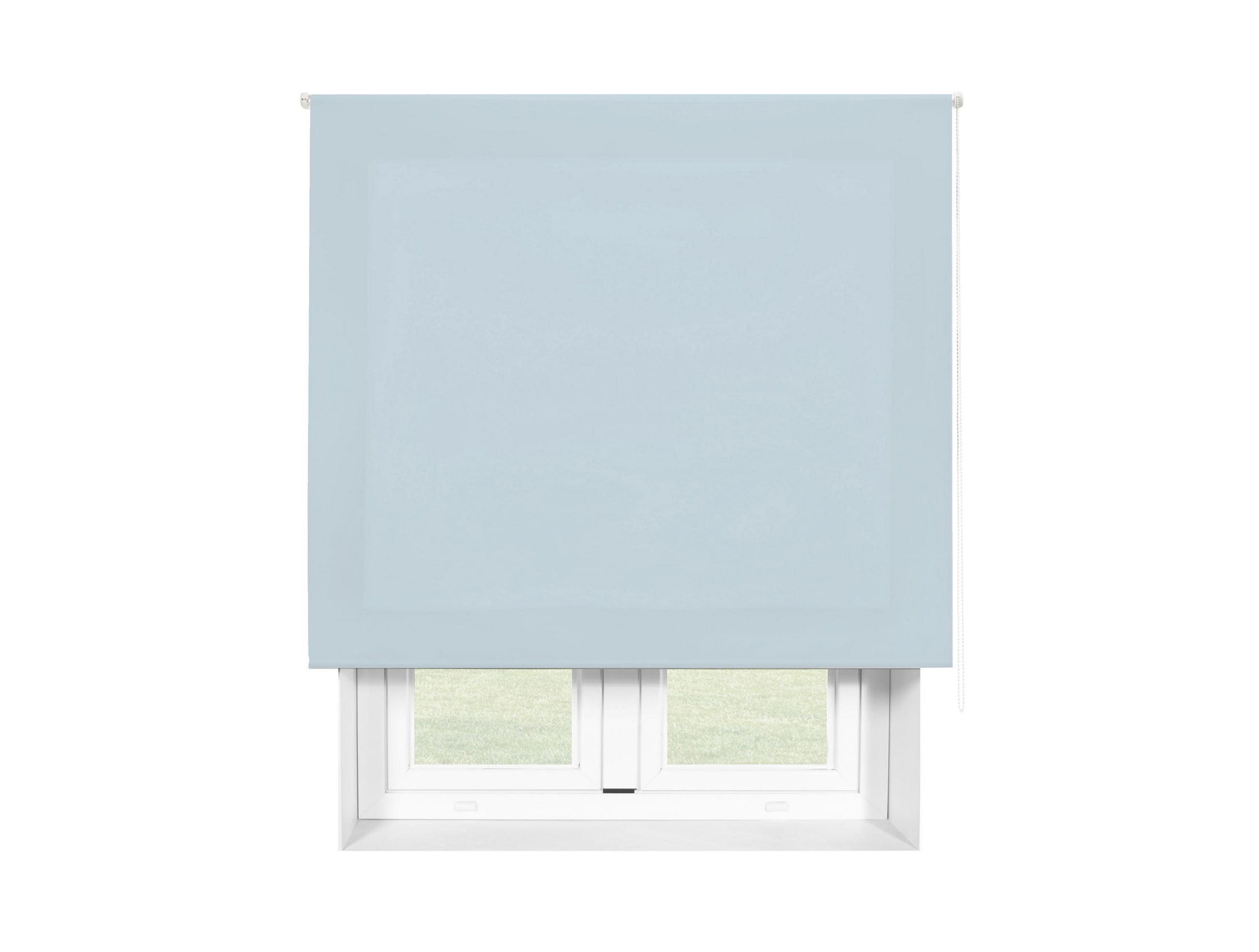 ROLLO Polyester Transluzent Hellblau 180x175 - Hellblau, Textil (180/175/1cm) - Purline