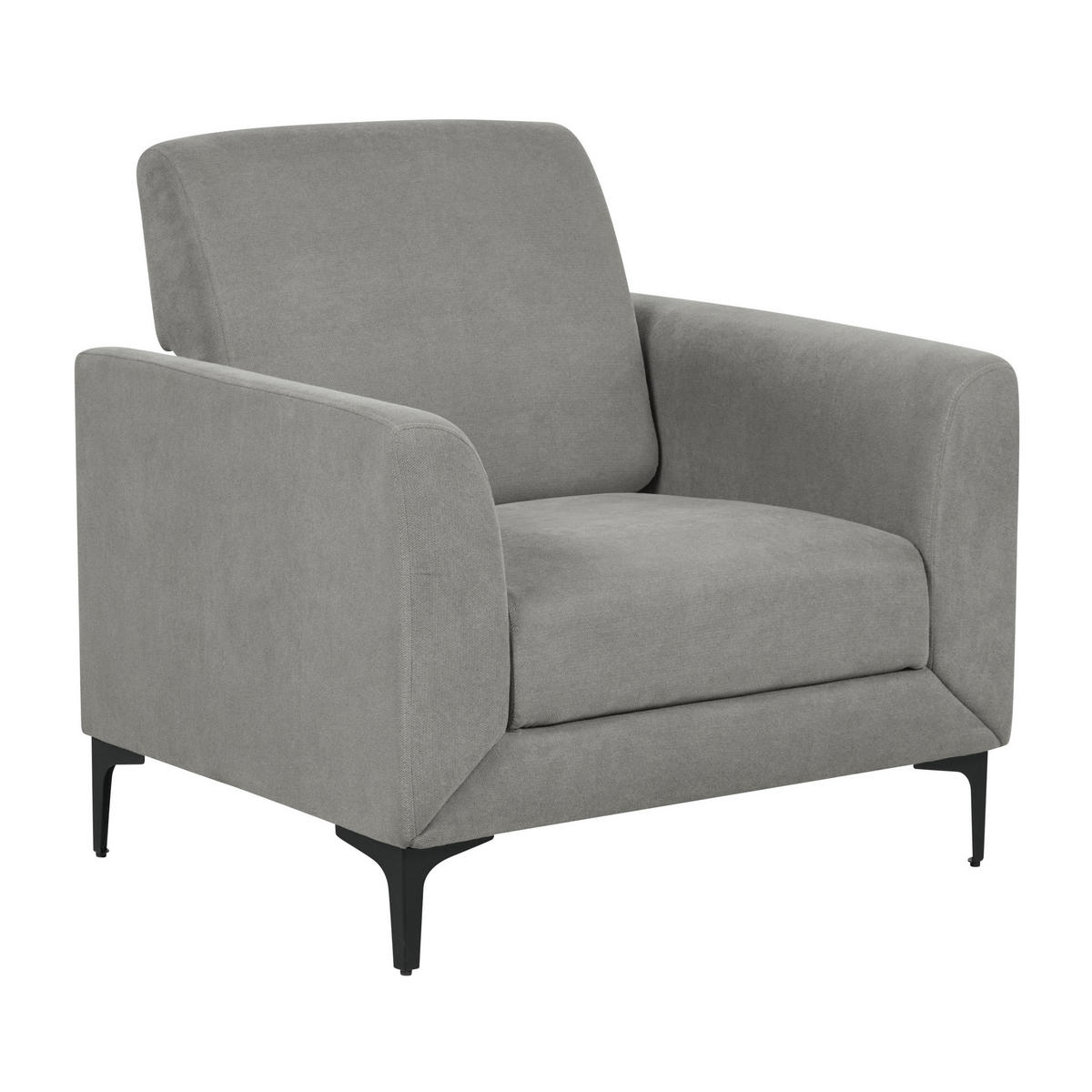 SESSEL grau Fenes - Schwarz/Grau, Textil (89/90/75cm) - Beliani