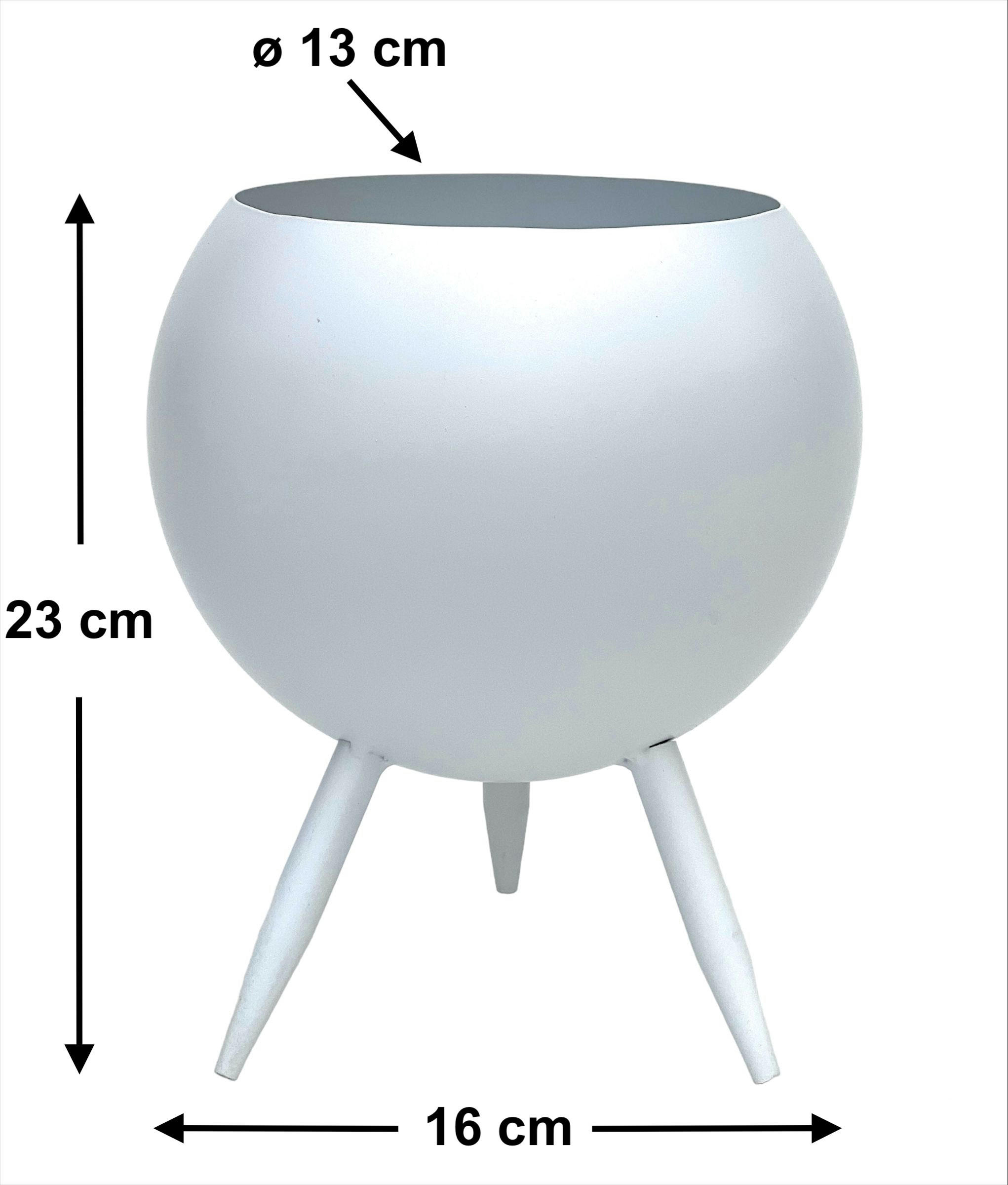 BLUMENHOCKER Metall mit Topf Weiß 23 cm 96259 M - Weiß, Metall (16/23/16cm) - DanDiBo