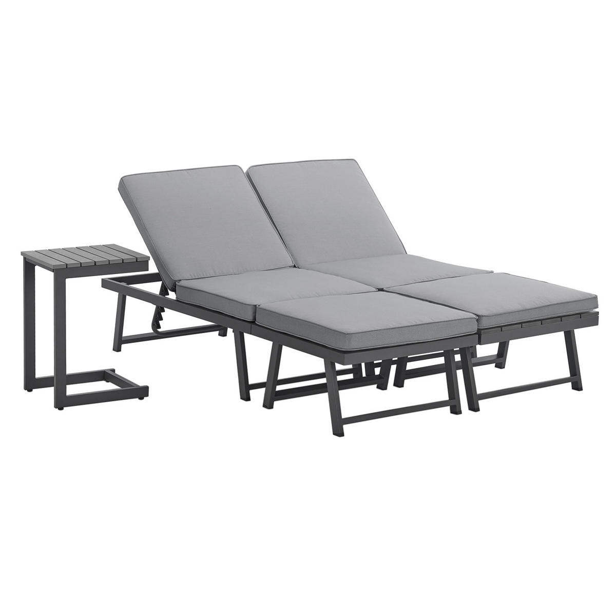 GARTENLOUNGE Grenada (4-tlg.) - Grau, Metall - SVITA