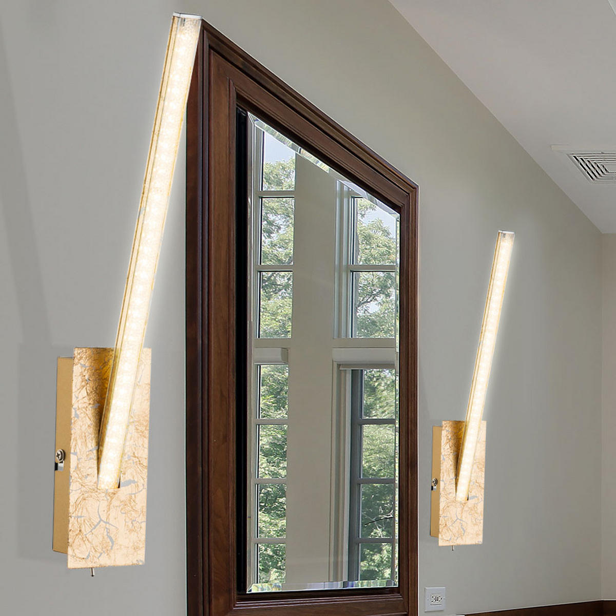 LED WANDLEUCHTE Fuego Gold Kristall 2er Set - Goldfarben, Metall (6.2/35/10.5cm)