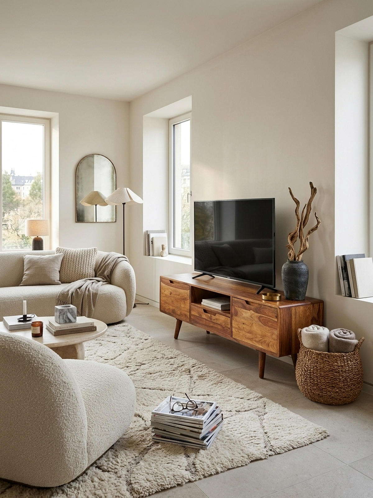 LOWBOARD Massivholz Landhausstil mit Stauraum Handgefertigt - Braun, Holz (135/51/45cm) - KADIMA DESIGN