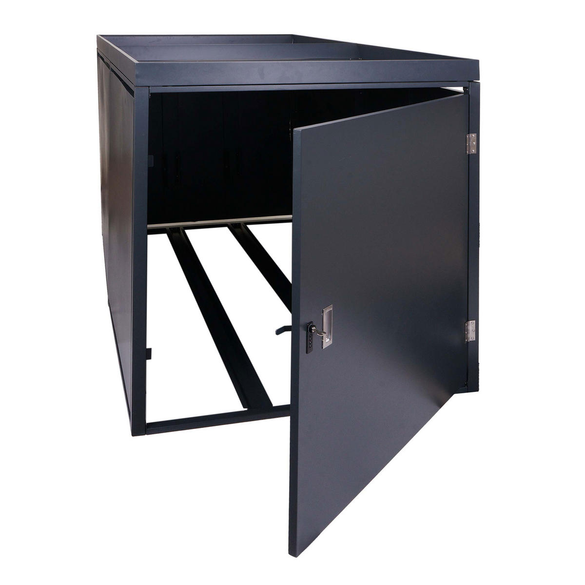 2ER-FAHRRADGARAGE PFLANZKASTEN L56B Anthrazit - Anthrazit, Metall (113/125/208cm) - MCW