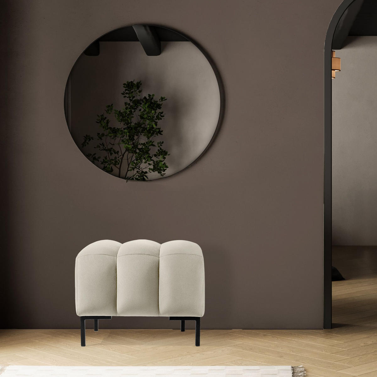 SITZHOCKER Polsterhocker PECCO, Veloursstoff - Blau/Schwarz, Holz/Textil (60/50/50cm) - KONSIMO®