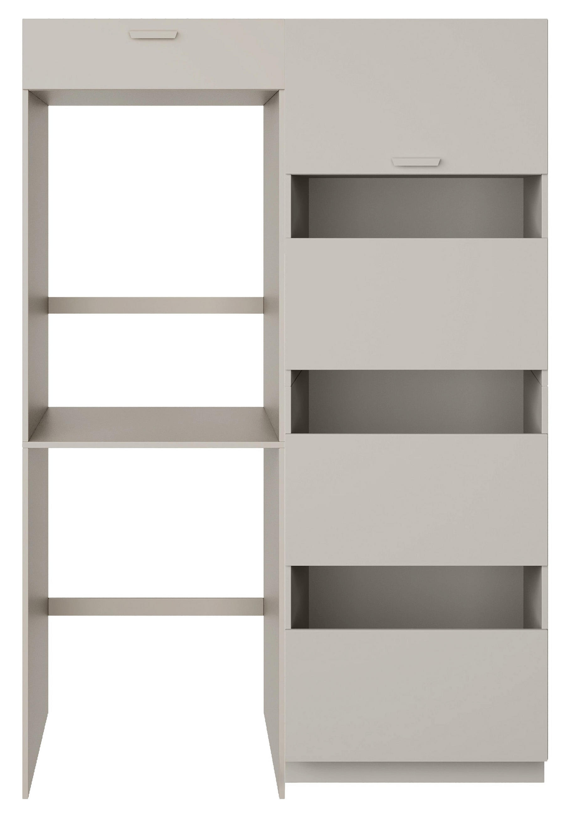 BADEZIMMERMÖBEL-SET Holv Kaschmirgrau 135 cm - Taupe, Holzwerkstoff/Metall (135/200/66cm) - Selsey