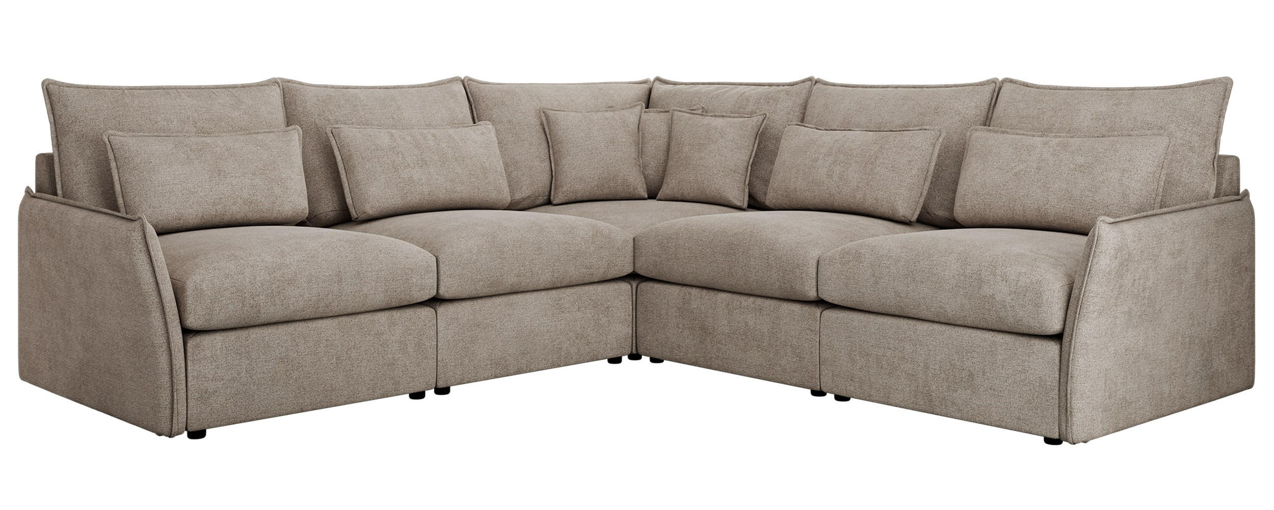 ECKSOFA VERSO L Beige Struktur - Beige/Schwarz, Kunststoff/Textil (270/270cm) - MKS