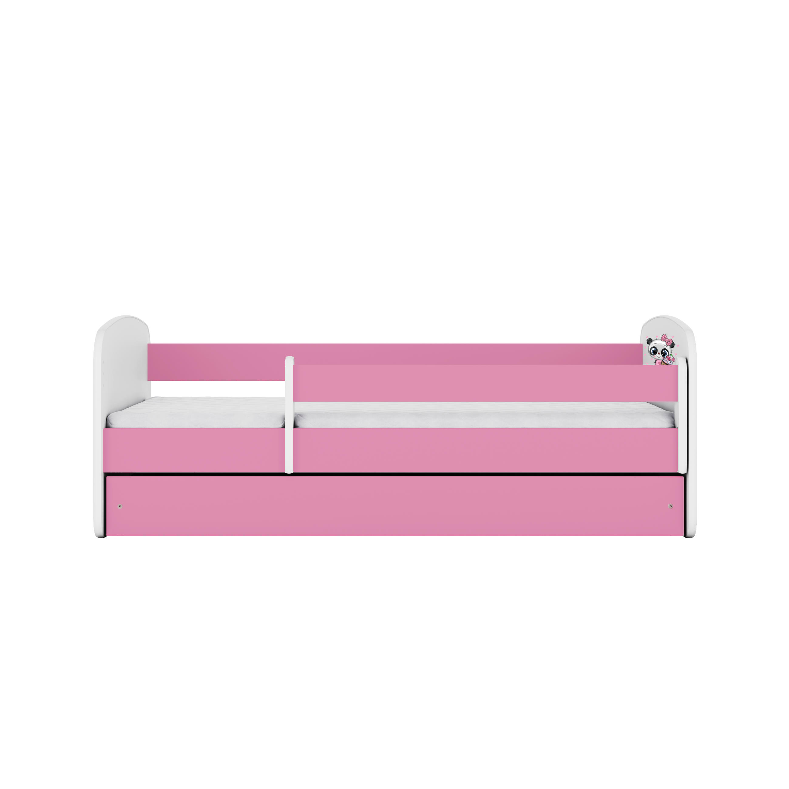 KINDERBETT Panda mit Schublade 140/70 80/61/144 - Rosa, Holzwerkstoff (70/140cm) - RAUMHIRSCH FURNITURE