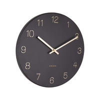WANDUHR Schwarz 30x30cm - Schwarz, Metall (30/30/4cm) - ONZENO