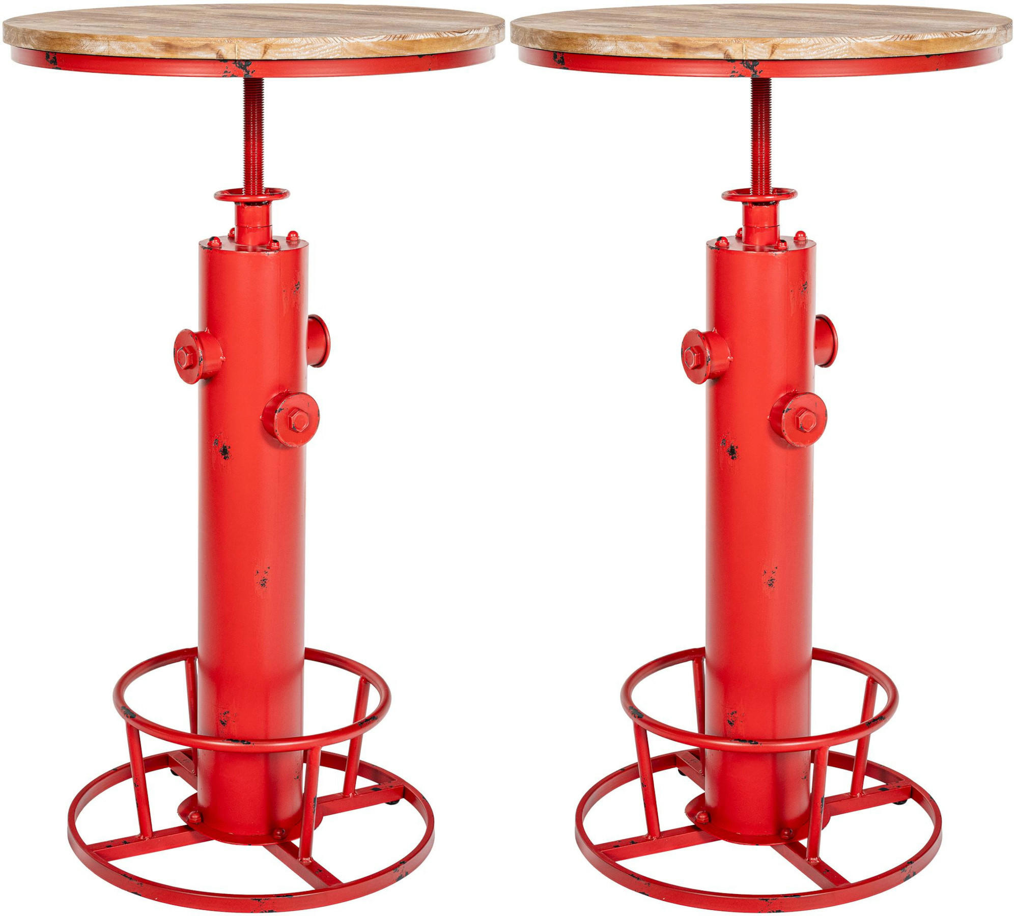 STEHTISCH 2er Set Metall rot - Rot, Metall (54/54/91cm) - CLP