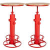 STEHTISCH 2er Set Metall rot - Rot, Metall (54/54/91cm) - CLP
