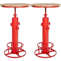 STEHTISCH 2er Set Metall rot - Rot, Metall (54/54/91cm) - CLP