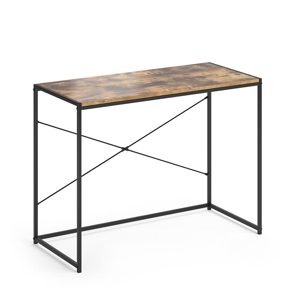 SCHREIBTISCH Fyrk Antikholz 100 x 45 cm - Alteiche/Schwarz, Holzwerkstoff (45/100/75cm) - Vicco