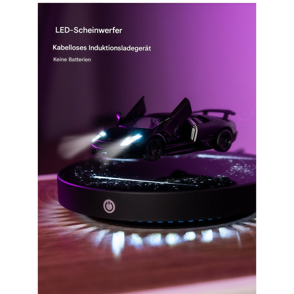 TISCHLEUCHTE Magnet Schwebend Auto Modell - Schwarz, Metall (17/17/3cm) - Weltevree