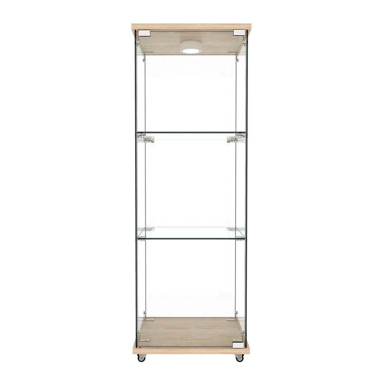 VITRINE 120/42.5/36.5 cm Natur aus MDF und Glas mit LED-Beleuchtung - Naturfarben, Holzwerkstoff (36.5/120/42.5cm) - OKMYHOME