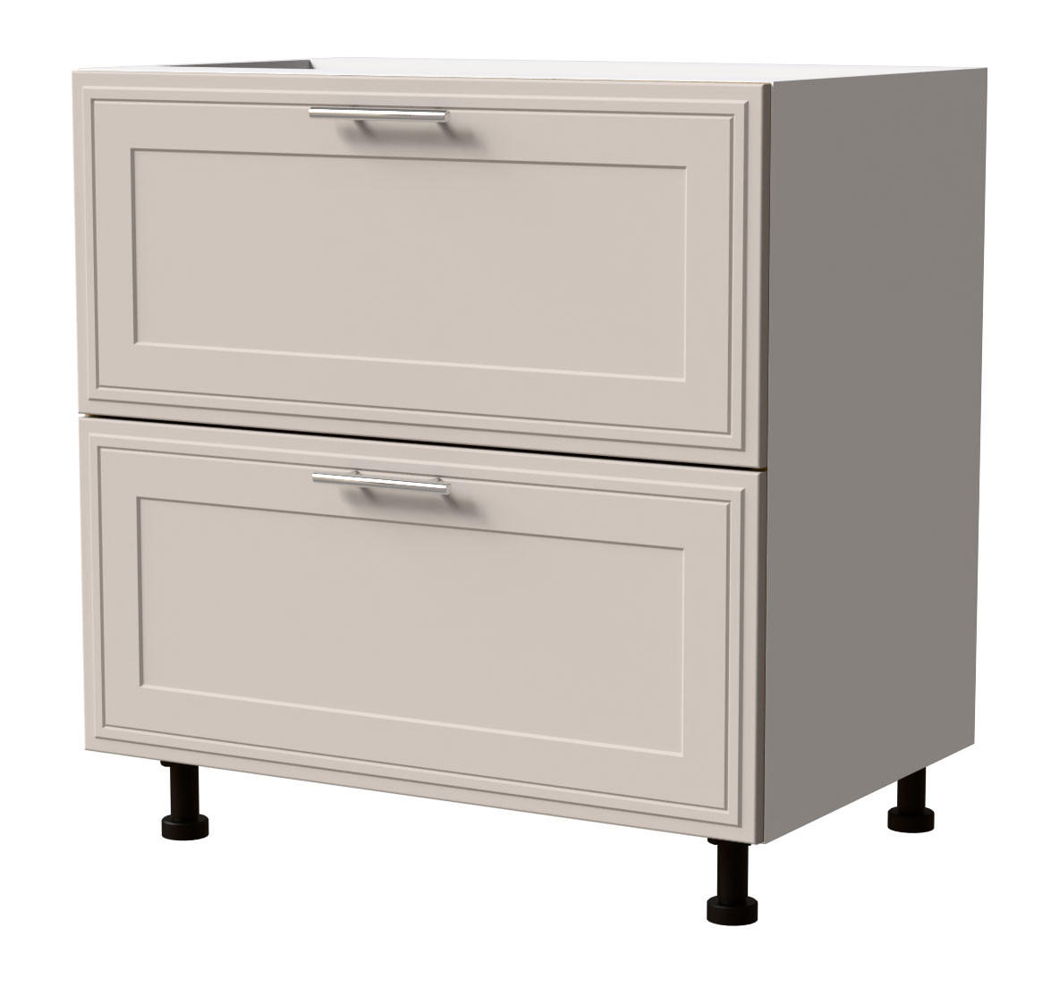 SCHUBLADENUNTERSCHRANK Salo D2/80 Weiß / Kaschmir Matt 80 / 50 / 82cm - REJS Vollauszug - Kaschmir/Weiß, Holz/Holzwerkstoff (80/82/50cm) - Feldmann-Wohnen