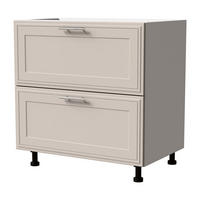 SCHUBLADENUNTERSCHRANK Salo D2/80 Weiß / Kaschmir Matt 80 / 50 / 82cm - Blum Teilauszug - Kaschmir/Weiß, Holz/Holzwerkstoff (80/82/50cm) - Feldmann-Wohnen