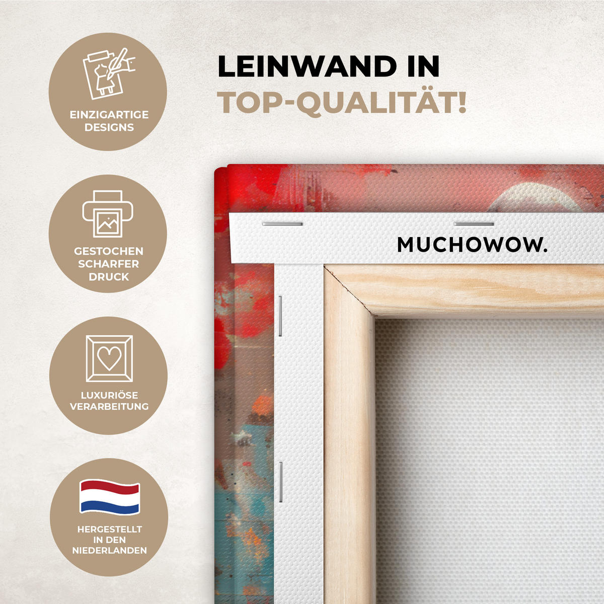 LEINWANDBILD Straßenkunst - Liebe - Graffiti - Kunst - Banksy Gemälde 60x40 cm - Orange, Textil (60/40cm) - MuchoWow