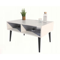 COUCHTISCH Isla Weiß-Schwarz 100/50/46 cm - Weiß, Holzwerkstoff (50/100/46cm) - Matkam Möbel