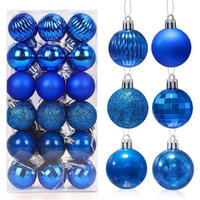 WEIHNACHTSKUGELN 36-teiliges Set Kunststoff Blau 4cm - Blau, Kunststoff (4/4/4cm)