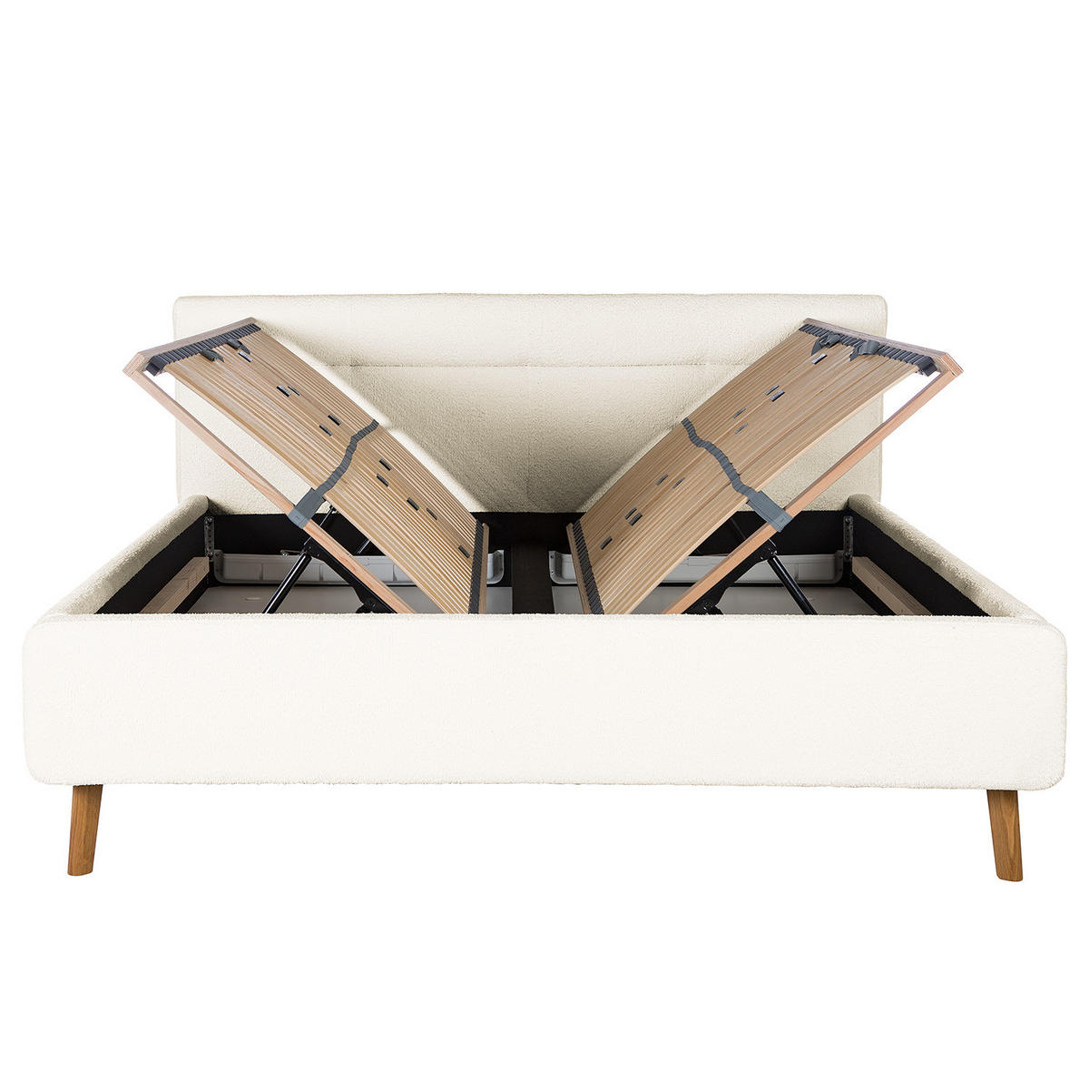 POLSTERBETT - Weiß, Textil (180/200cm) - home24