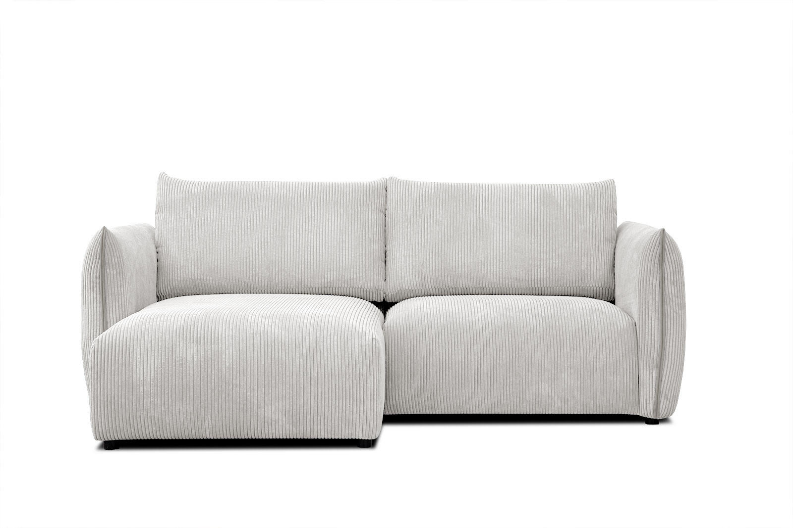 ECKSOFA TAUER 3-Sitzer, weiß - Schwarz/Weiß, Holzwerkstoff/Kunststoff (173/206cm) - Courtois Laville