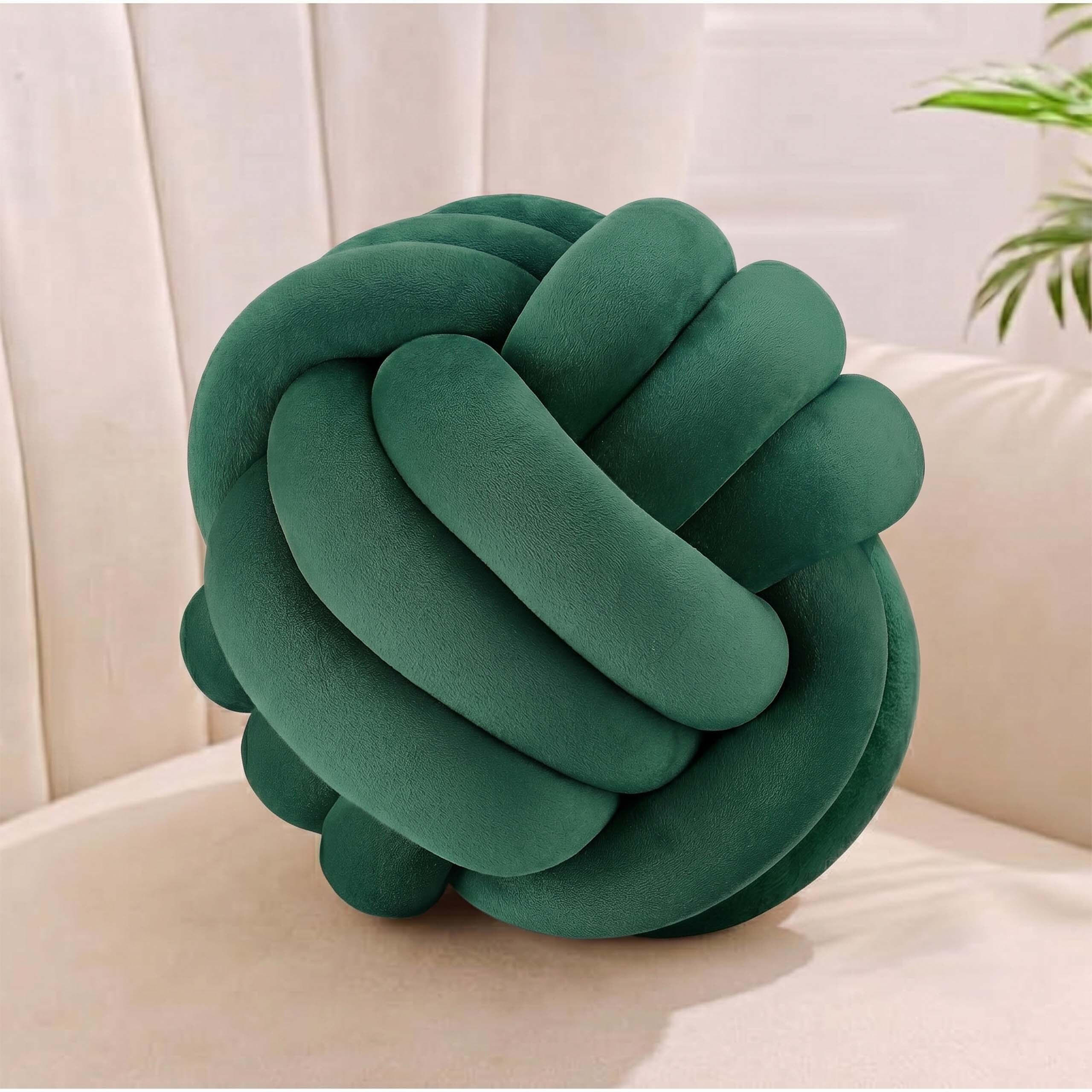 Relaxdays POLŠTÁŘ Tmavě zelený uzel 25 cm