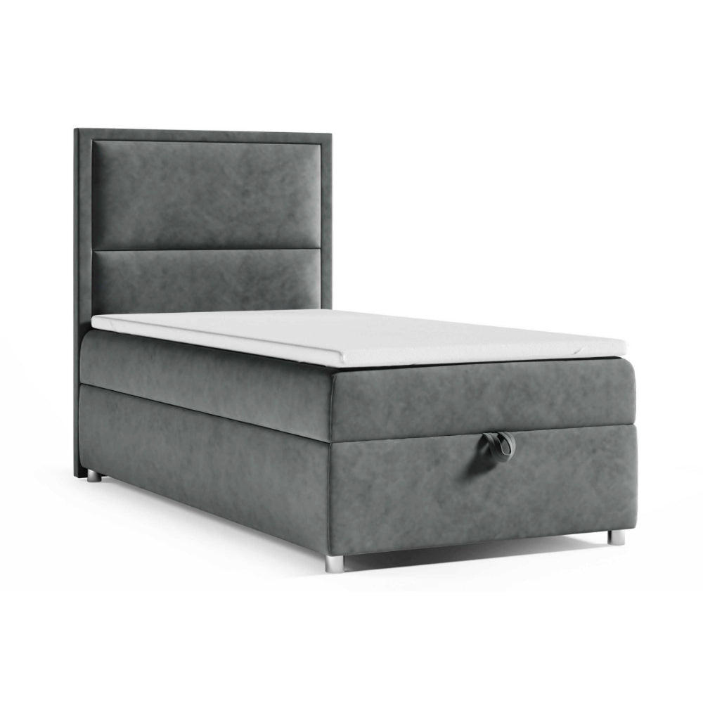 BOXBETT mit Bettkasten Trinity K-11 SINGLE Bonellfederkern inkl. Topper - Graphitfarben, Holz/Holzwerkstoff (100/200cm) - Best For Home