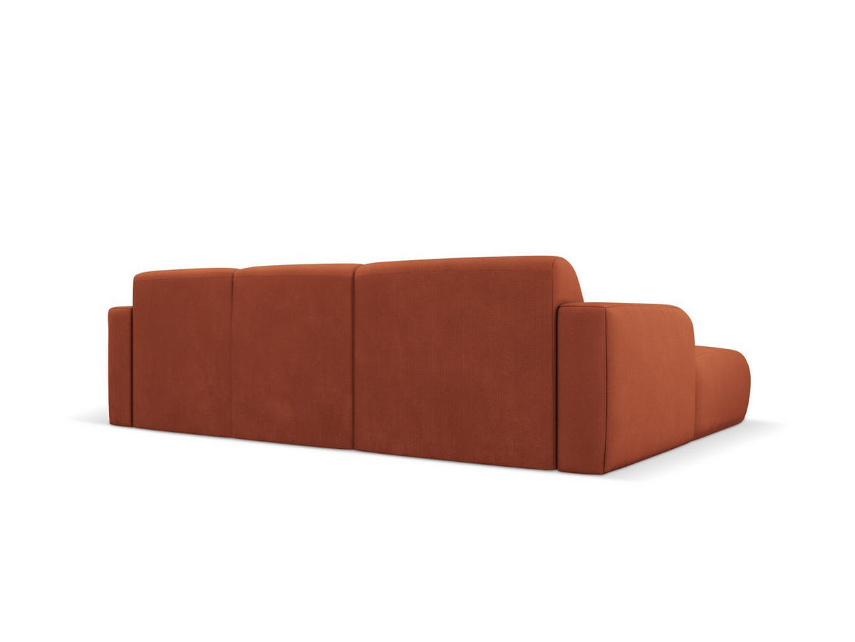 ECKSOFA links Molino aus strukturiertem Stoff orange 4 Sitzplätze - Orange, Textil (170/250cm) - Micadoni