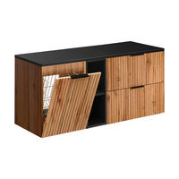 WASCHTISCHUNTERSCHRANK 120.8cm Adriel Holz und Schwarz - Schwarz, Holzwerkstoff (120.8/59/46cm) - Petits-meubles