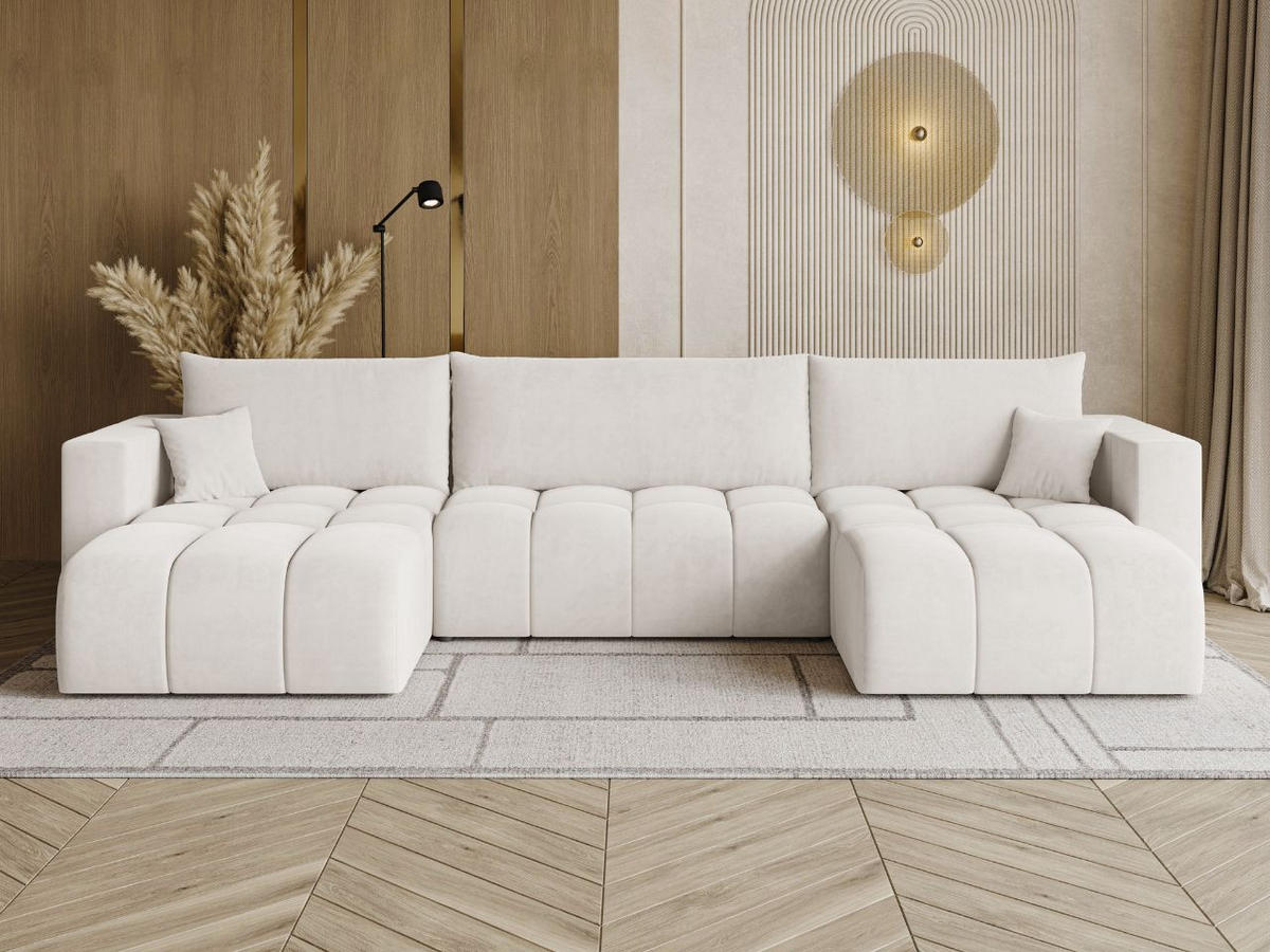 ECKSOFA U Neva Ecru - Ecru, Holz/Textil (370/170cm) - Graingold