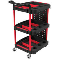 WERKZEUGWAGEN Aluminium Schwarz Rot - Schwarz, Metall (48/95.5/64cm) - HOMCOM