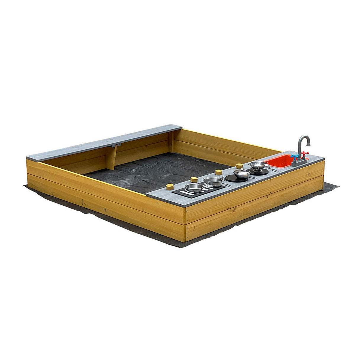 SANDKASTEN COOKY - Farbe: Holzfarbend - Braun, Holz (135/125/20cm) - Home Deluxe