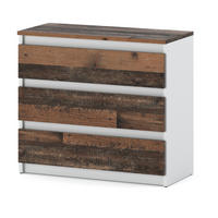 KOMMODE mit Schubladen – weiß - Weiß/Braun, Holz (80/71.5/33.5cm) - Stiv Meble