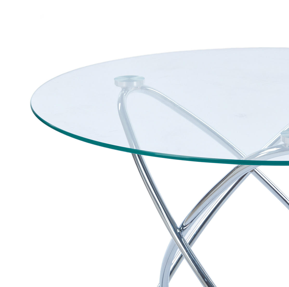 ESSTISCH aus Glas und Metall 80x80x75 cm Chrom mit pflegeleichter Oberfläche und stabiler Konstruktion - Chromfarben, Glas (80/80/75cm) - Modfu