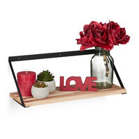 SCHWEBEREGAL - Hellbraun, Holz/Metall (42/15.5/15.5cm) - Relaxdays