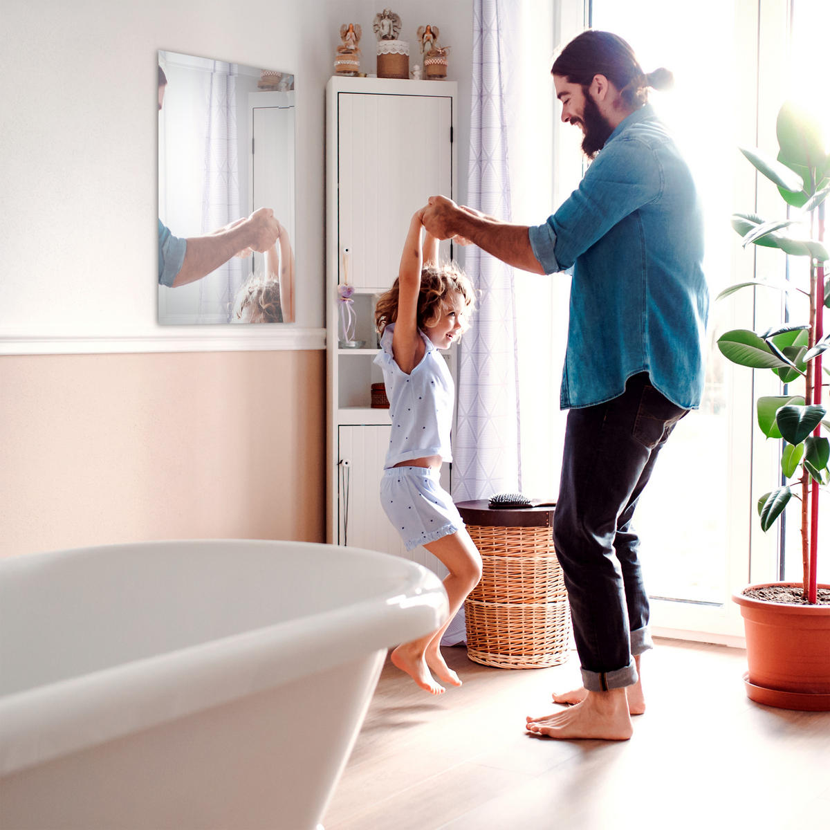 SPIEGEL rahmenlos - Silberfarben, Glas (40/60/0.5cm) - Relaxdays