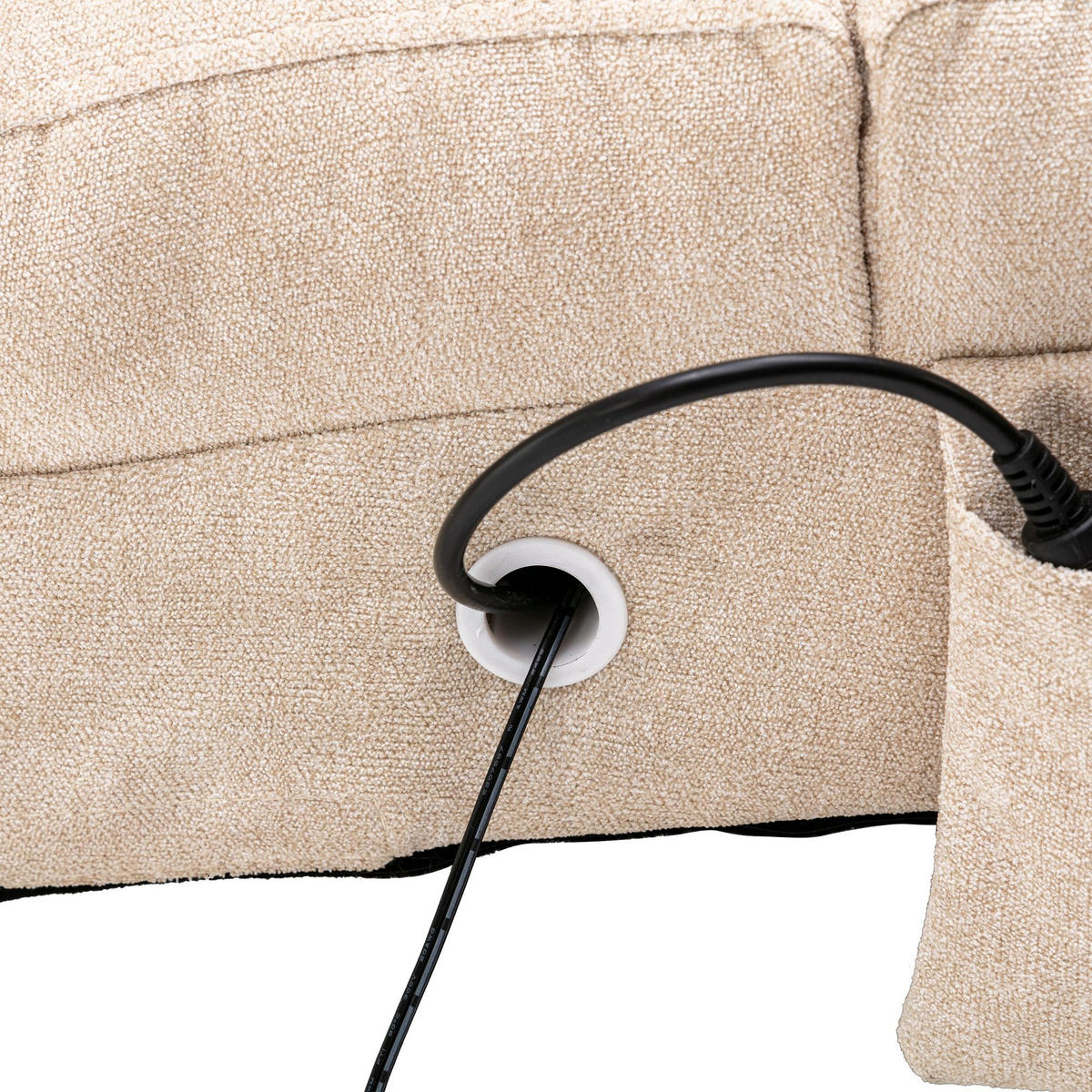 RELAXLIEGE Liegesessel,Relaxsessel,Leinenstoff,Beige - Beige, Textil (55/84/148cm) - LVHOM