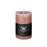 STUMPENKERZE Rustik Marble Style Rosenholz 90 x Ø 58 mm, 1 Stück - Rosa, Paraffin (9cm) - Wiedemann Kerzen