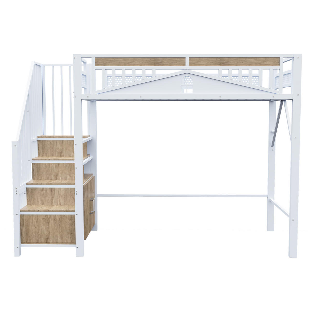 HOCHBETT 90/200 cm Weiß mit Sicherheitsgehäuse und Stauraum - Weiß, Metall (90/200cm) - OKWISH