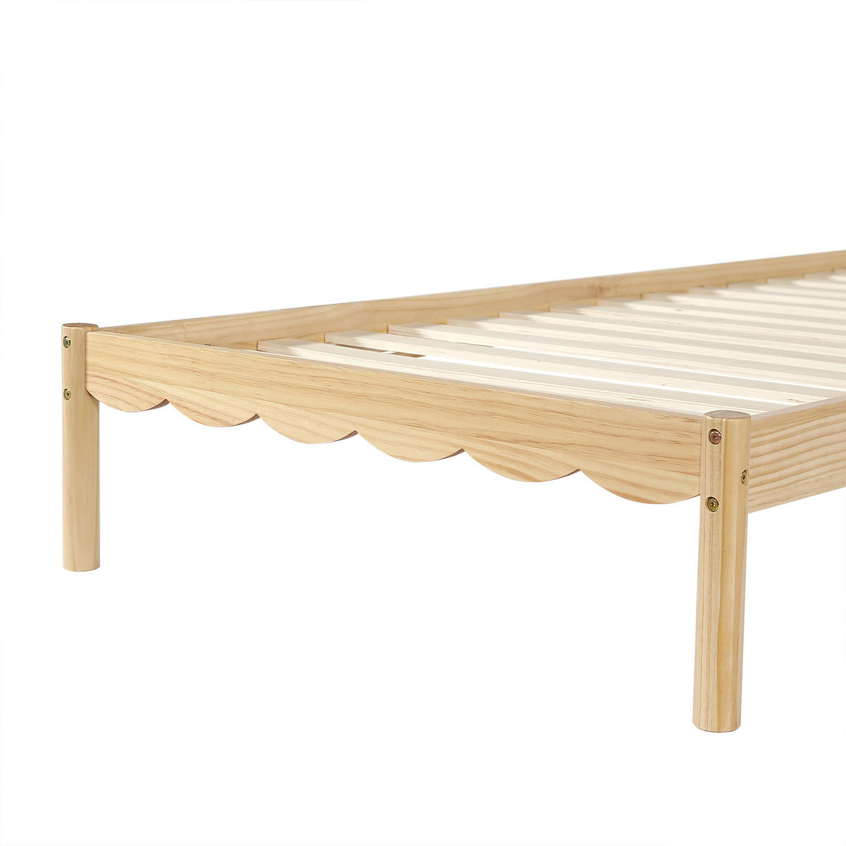 POLSTERBETT 90/200 cm in Beige und Natur mit Wellenoptik - Beige/Naturfarben, Holzwerkstoff/Textil (90/200cm) - WISHDOR