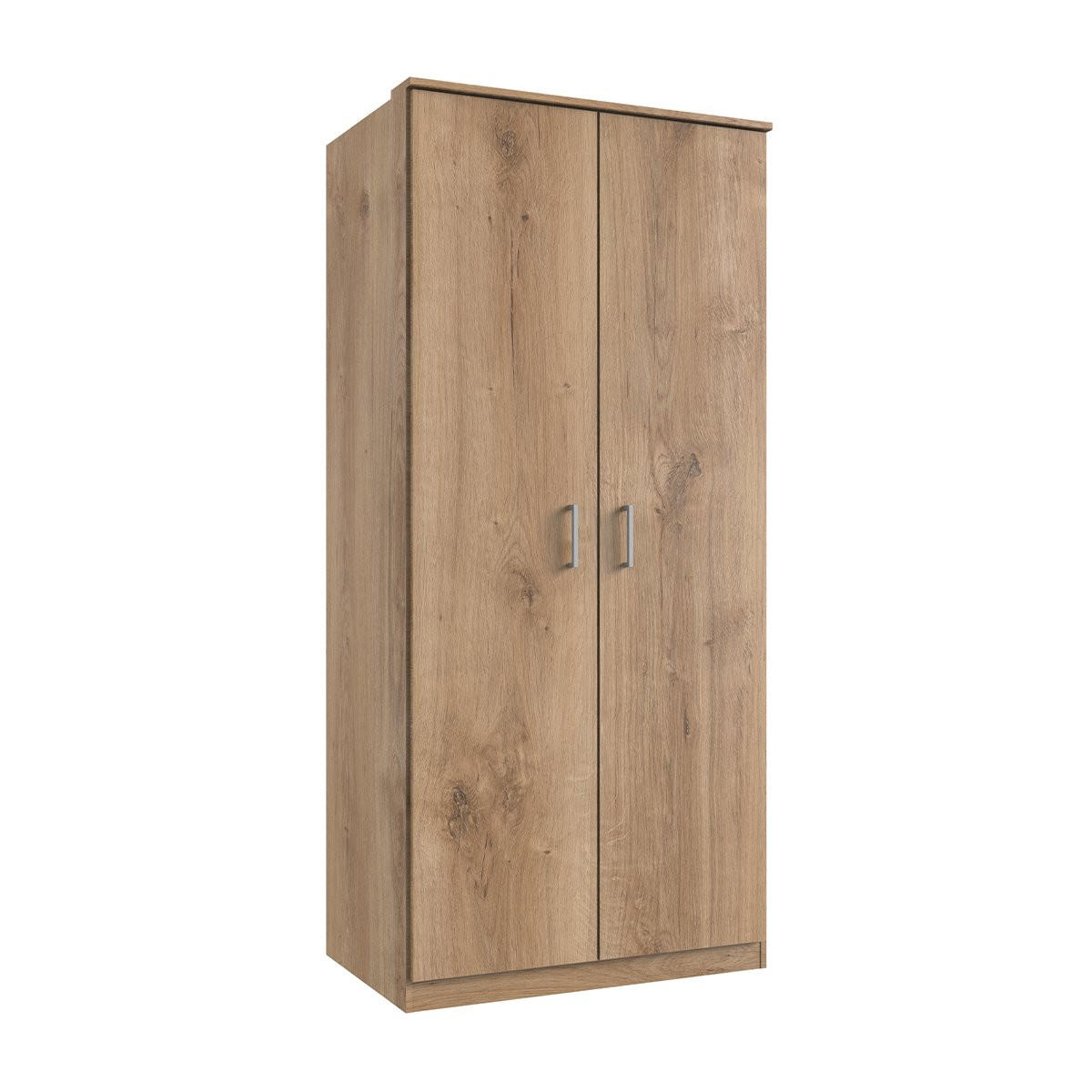 KLEIDERSCHRANK mit 2 Türen und Innenkleiderstange - L91 cm - Eiche Artisan, Holzwerkstoff (58/199/91cm) - Calicosy