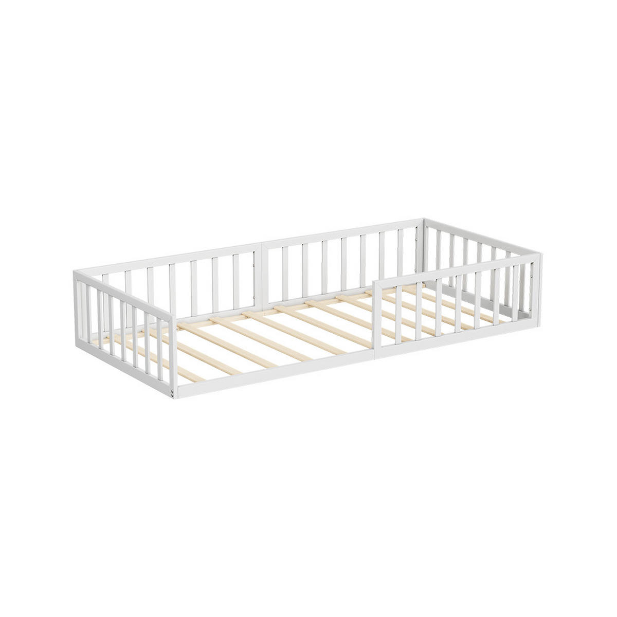 BODENBETT AUS METALL Minno Weiß 90x200 ohne Matratze - Weiß, Metall - VitaliSpa