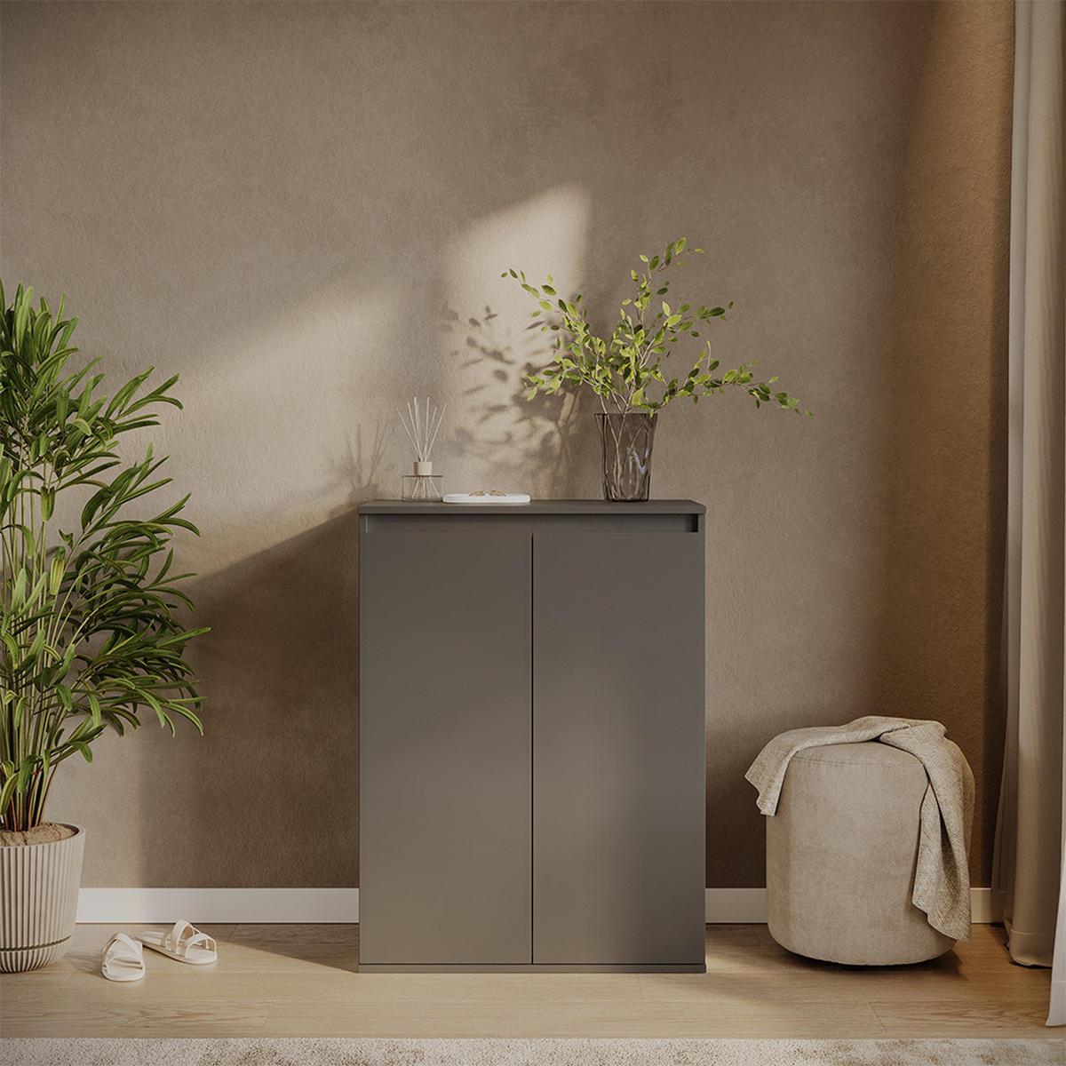 KOMODA S VRATIMA Claus Antracit 74 x 99.6 cm s 2 vrata - antracit, drvni materijal (74/99.6/40cm) - Vicco