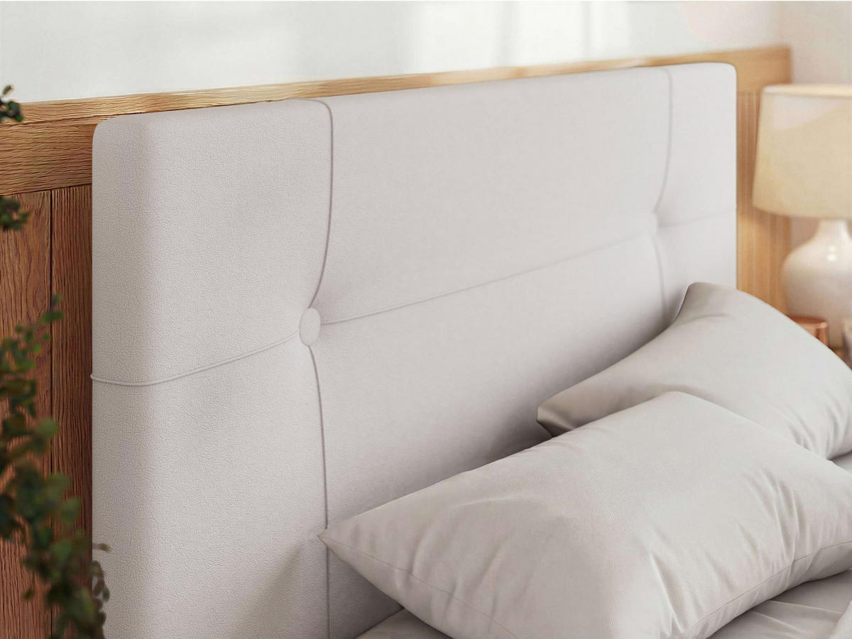 ČALÚNENÁ POSTEĽ CALERIO CLASSIC 200/200 - Biela Ekokoža - Matrac Pocket - čierna/biela, textil/plast (200/200cm) - MKS