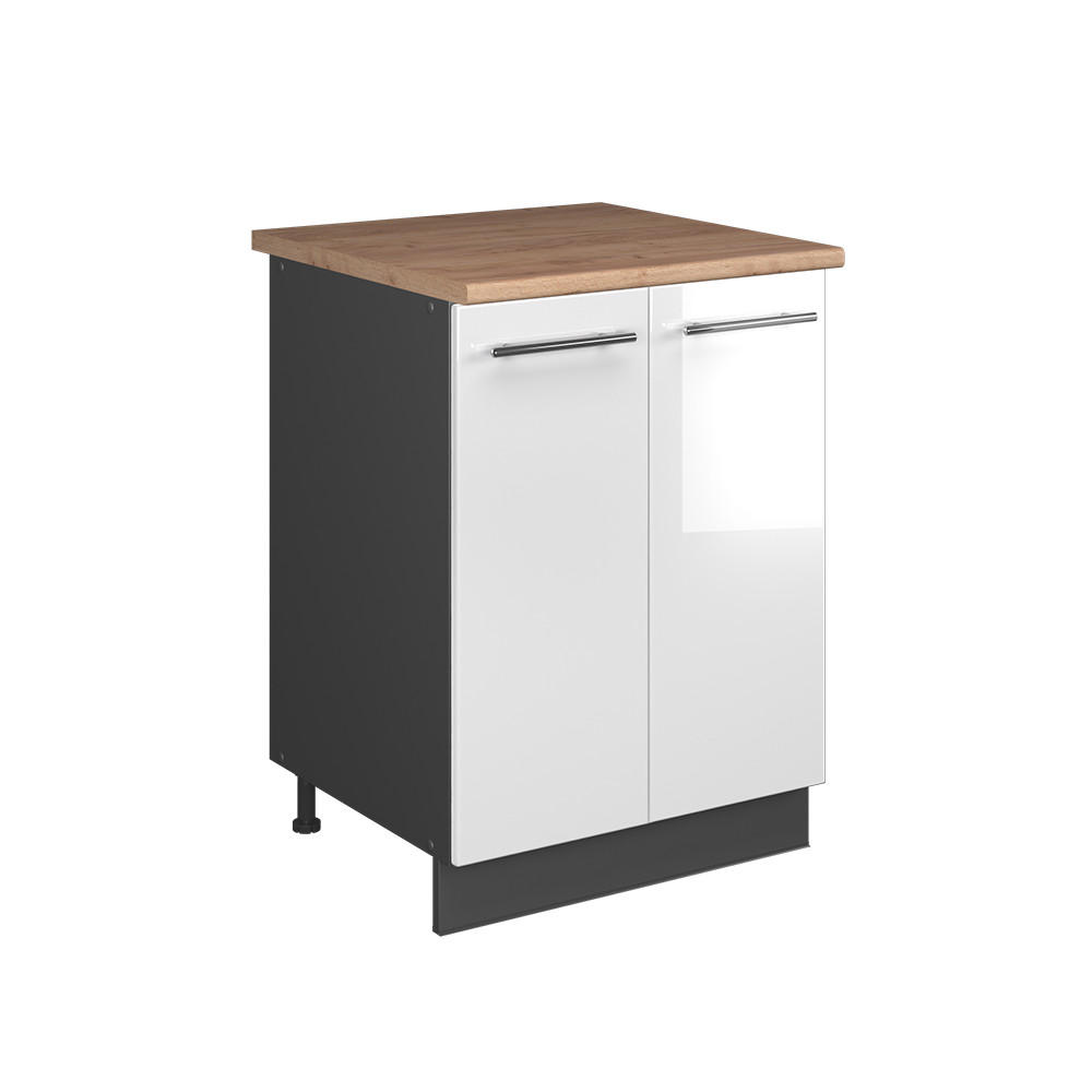 Vicco SKŘÍŇKA POD DŘEZ Fame-Line, Bílá vysoký lesk/Antracit, 60 cm