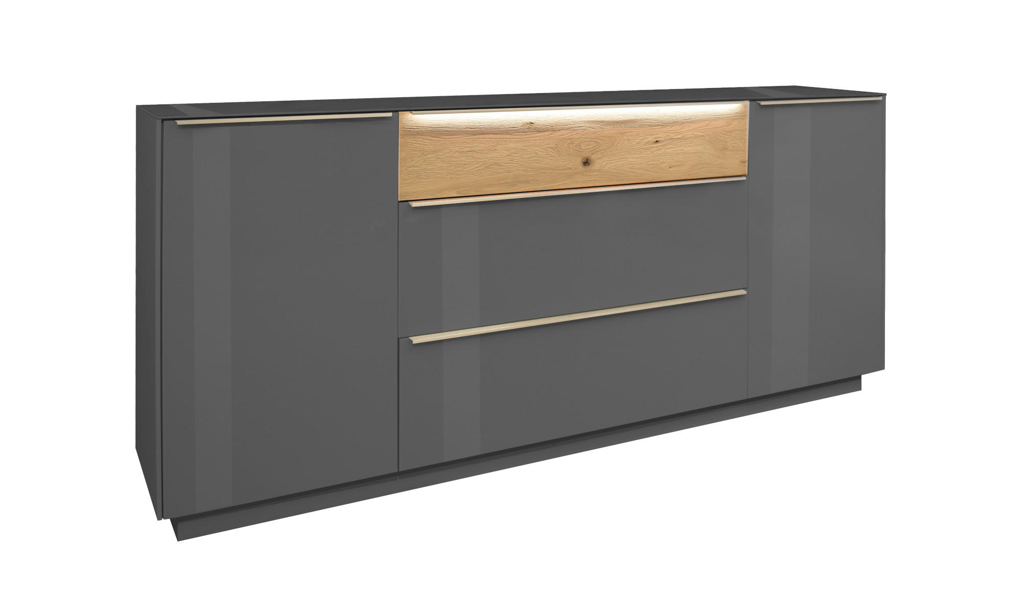 XXXLutz Sideboard Grau 214x92x42 cm