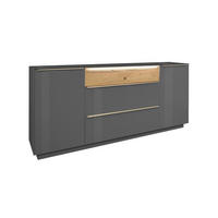 SIDEBOARD Nova Anthrazit und Eiche - Grau, Holzwerkstoff (214/92/42cm)