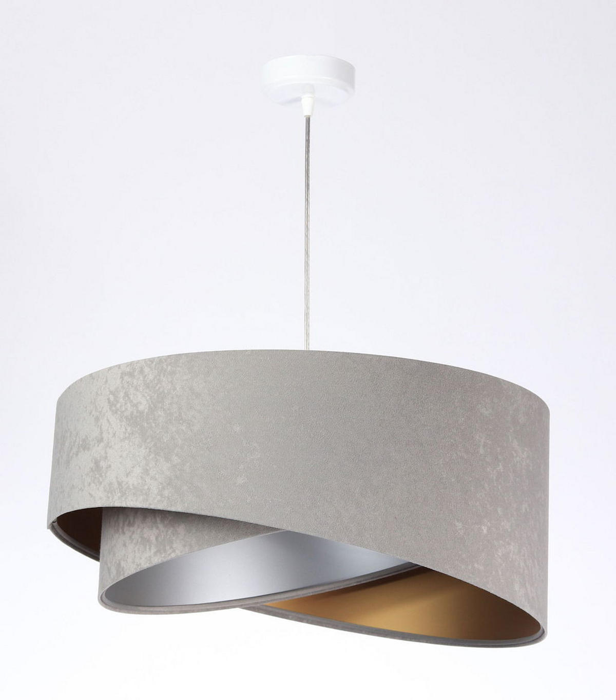 HÄNGELEUCHTE Grau 50/23 cm - Silberfarben, Kunststoff (50/1/23cm) - ONZENO